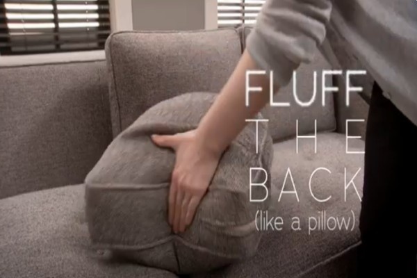 fluff sofa cushions by beating